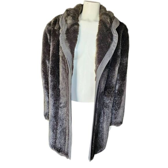 Lane Bryant faux fur coat womens size 3X brown high quality missing button lined - Picture 2 of 9